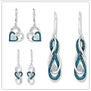 💎 Antique Metal Hand Carved Earrings With Zircon: Heart or Infinity Design 💎